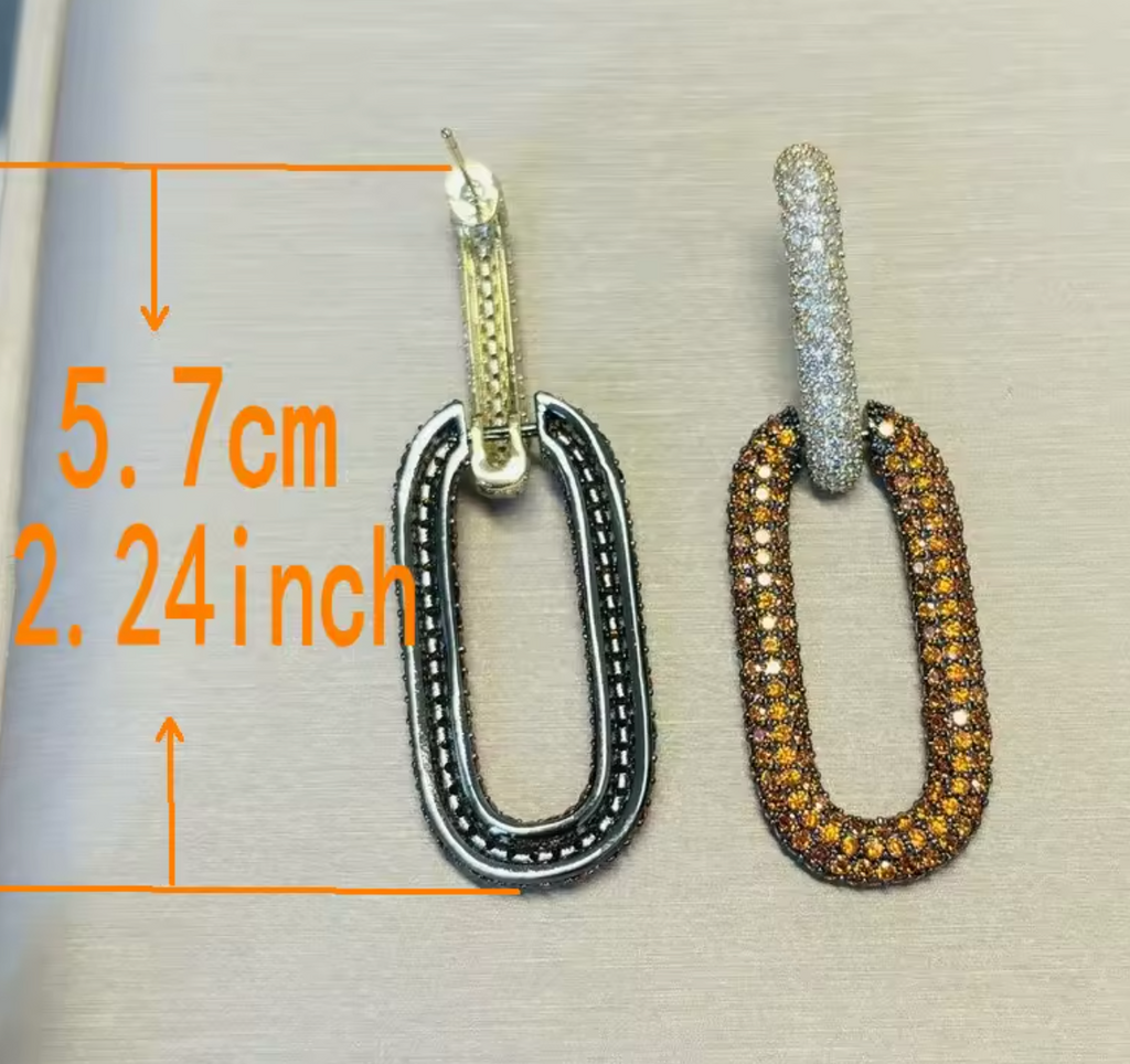 Orange Cubic Zirconia Drop Earrings