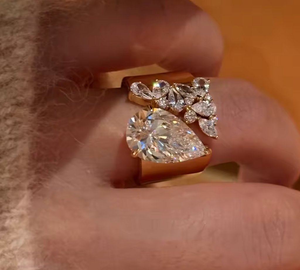 Double Droplet Zircon Cocktail Ring